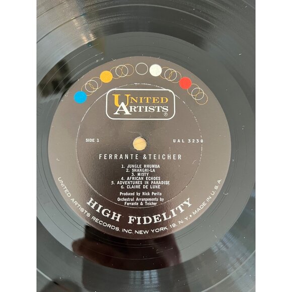 Ferrante & Teicher "Pianos In Paradise" Vinyl Record U A L 3230 Vintage Album - Picture 2 of 4